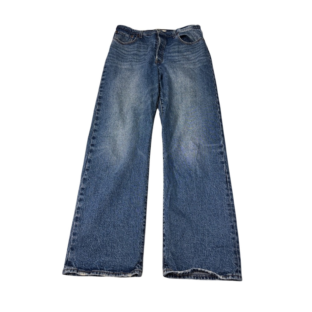 Levis Premium Big E Ribcage Straight High Rise Jeans Blue Medium Womens 32x32
